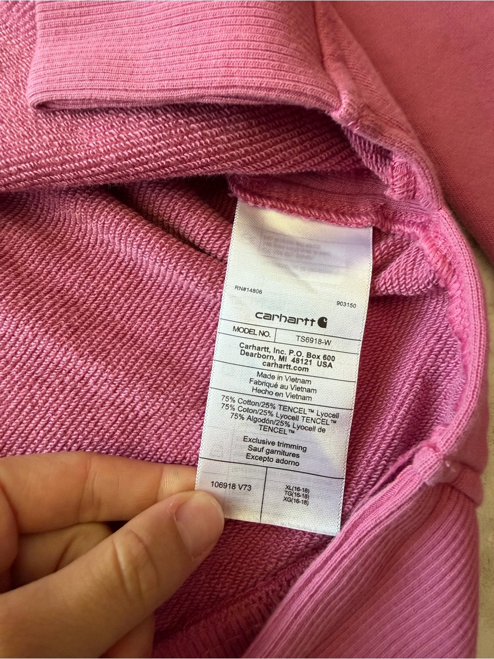 Women's TENCEL™ Fiber Series Loose Fit Graphic Hooded Sweatshirt Pink XL - Picture 9 of 12